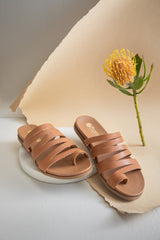 brown leather sandals
